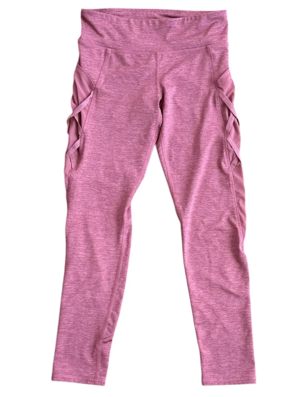 Old Navy Girls Pink Lattice Detail Go Dry Active Leggings. Large. 10-12.